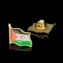 The Sahrawi Arab Democratic Republic Western Sahara Epoxy Painting Flag Zinc Alloy Metal Tie Lapel Badge Brooch Pin 2024 - buy cheap