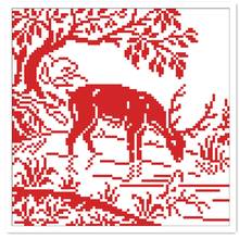 The deer cross stitch package animal 18ct 14ct 11ct white fabric cotton silk thread embroidery DIY handmade needlework 2024 - buy cheap