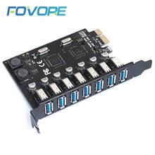PCI e to USB 3 adapter PCIe 7 port usb 3.0 Hub adapter controller usb3 PCI express PCI-e expansion board card for Desktop 2024 - buy cheap