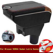 Reposabrazos para Nissan VERSA Sedan Latio Sunny, caja de almacenamiento con doble puerta abierta, 7USB consola central, reposabrazos 2024 - compra barato