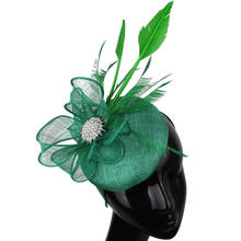 Chapéu fascinator vintage charmoso, de alta qualidade, 4 camadas, acessório de casamento com faixa para cabeça, festa de noiva, chapéu 2024 - compre barato