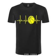 Camiseta de Basketballer Heartbeat ECG para hombre, ropa de marca, de alta calidad, a la moda, 100% algodón, nueva 2024 - compra barato