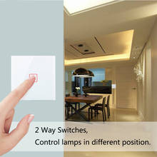 Minitiger EU Standard Wall Ligth Touch Switch 1 Gang 2 Way Control Touch Screen Switch, Crystal Glass Panel, 220-250V 2pcs/pack 2024 - buy cheap