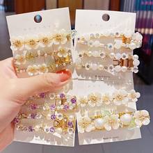 New Women Elegant Shell Flower Pearls Crystal Geometric Hairpins Sweet Hair Clips Headband Barrettes Fashion Hair Accessories 2024 - buy cheap