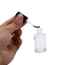Garrafa de esmalte de unha vazia de vidro transparente, recipientes cosméticos de unha com pincel 10ml 15ml 2024 - compre barato