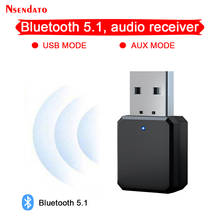 Receptor de música e áudio bluetooth v5.1, adaptador aux de 3.5mm para usb estéreo, música sem fio, receptor de áudio para carro, tv e alto-falante 2024 - compre barato