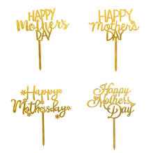2021 Happy Mother's Day Cake Topper Acrylic Rose Gold Best Mama Mom Cake Topper for Mother's Day Birthday Party Cake Decorations 2024 - buy cheap