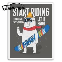 Jump Time for Snowboarding Polar Bear Vinyl Stickers Snowboard Funny Sticker Decal Rear Windshield Waterproof Car Accessories 2024 - buy cheap