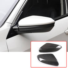 Cubiertas de fibra de carbono Real para coche, cubierta protectora de borde de espejo retrovisor para Honda Civic 10, 2016, 2017, 2018, accesorios 2024 - compra barato