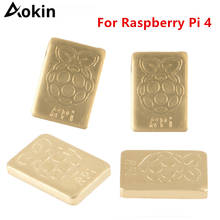 Aokin 4 шт./лот для Raspberry Pi 4 логотип Радиатор медные радиаторы для Raspberry Pi 4 Модель B 4B Plus (золото) 2024 - купить недорого