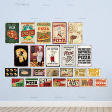 Placa de señal de estaño para Pizza Zone, cartel de Metal Vintage, decoración de pared para cafetería, Bistro, restaurante, Pizza Zone, placa decorativa de Metal 2024 - compra barato
