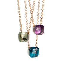 Colar pingente de cristal feminino, joias estilo doce colorido com 3 tipos de cor dourada, design moderno em colares 2024 - compre barato