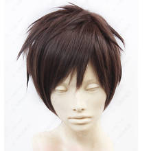 High Quality Anime Attack On Titan Eren Jaeger Dark Brown Men's Short Layered High Temperature Fiber Cosplay Wig + Wig Cap 2024 - buy cheap