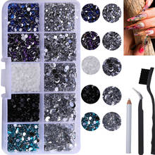 New Set 10 Grids 7500Pcs Mixed Colour Crystal Nail Art Rhinestones Resin Nail Stones Beads Studs Flat Back Nail Art Decorations 2024 - buy cheap