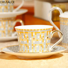 Костяной фарфор Кофе чашки указан Европейский послеполуденный чай мозаичная кружка кофейная чашка и блюдце Кофе чашка 200 мл DXUIALOI 2024 - купить недорого