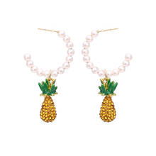 New Fashion Pineapple Statement Earrings Summer Fruit Crystal Resin Dangle Drop Earrings Boho  Jewelry Wholesale Earrings 2024 - buy cheap