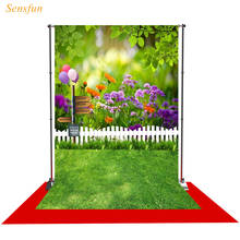 LEVOO-fondo fotográfico para estudio fotográfico, accesorios para sesión fotográfica, jardín de primavera, flores, césped, globo, letreros 2024 - compra barato