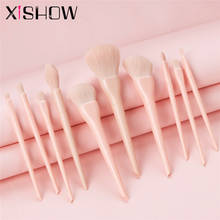 Female Makup Brushes High Quality Professional Makeup Brush Powder Foundation Highlighter Eyeshadow Pink Cosmetics Brush 10pcs 2024 - buy cheap