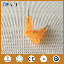 High Quality Orange Color 100Pcs 23G 1/4'' Inch Stainless Steel Tip Dispensing Screw Needles Syringe Needle Tips 2024 - купить недорого