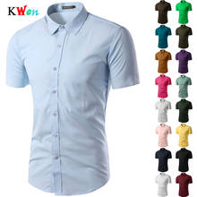 Casual Slim Fit Business Formal Shirt Short Sleeve Mens 2019 Summer Solid Chemise Homme Plus Size Fashion Mens Shirt 2024 - buy cheap