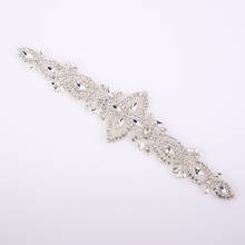 Clear Beads Crystal Rhinestone Applique 31 x 8 cm for Wedding Dress Belts Hat DIY Crafts Iron on Handmade DIY Crafts 2 Models 2024 - buy cheap