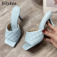Eilyken Summer Women Mules Design slippers Sandals Square sole slides High heel 9CM Women shoes Summer Woman size 41 42 2024 - buy cheap