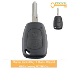 KEYECU-llave de coche con mando a distancia para Renault, Vivaro, Traffic Master, Clio, Scenic, Movano, Kangoo, Fob, 2 botones, 433MHz, Chip PCF7946 2024 - compra barato