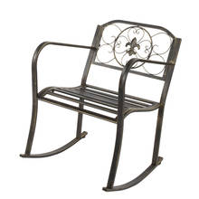 Flat Tube Single Rocking Chair Garden Chair Patio Chair  Bronze Color 57.71 x 61.01 x 80.01cm US warehouse 2024 - buy cheap