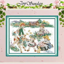 Country Life (2) Counted Cross Stitch 11CT 14CT Cross Stitch Set Wholesale Scenery Cross-stitch Kit Embroidery Needlework 2024 - buy cheap