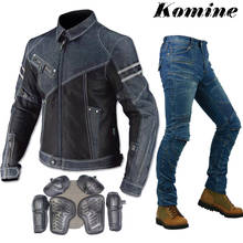 For Komine JK-006 Denim Mesh Racing Suit Locomotive Anti-fall Clothing Motorcycle Riding Jacket Jeans Motocross Coat Pants Men 2024 - buy cheap