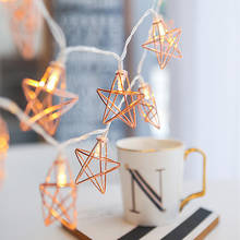 Novelty LED Fairy Lights Metal Star String Light Battery Powered Christmas Holiday Garland Light for Party Wedding Decoration 2024 - buy cheap