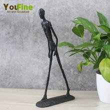 Giacometti escultura de bronze abstrato homem andando estátua antigo bronze estatuetas arte para decoração casa escritório ornamento artesanato presente 2024 - compre barato