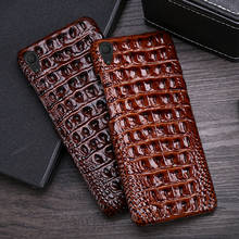 Capa de couro de crocodilo para sony xperia xa, xa1 xa2 xa3 ultra z2 z3 z4 z5 xz xz1 xz2 premium xz3 xz4 x 1 5 8 10, textura de traseira 2024 - compre barato