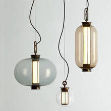 Стеклянная Подвесная лампа в стиле пост-модерн, Миланский дизайнерский креативный комбинированный светодиодный светильник для гостиной, ресторана 2024 - купить недорого