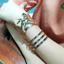 MANILAI-pulsera grande geométrica de aleación para mujer, brazalete de Metal, accesorios, joyería, 2020 2024 - compra barato