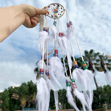 Bandana de penas para apanhador de sonhos, peça de cabelo para festival branco, rústico, boho, casamento indiano, fadas 2024 - compre barato