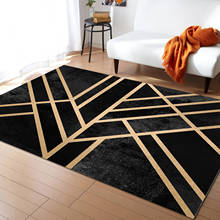 Art Deco Black Carpet for Home Living Room Bedroom Bedside Decor Large Area Rug Kids Room Crawl Mat 2024 - buy cheap