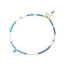 Lii Ji Blue Apatite Moonstone Natural Stone With Austrian Crystal Drop Beads Necklace American 14K Gold Filled Necklace 37+5cm 2024 - buy cheap