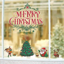 DIY Feliz Natal Festival Vidro da Janela Adesivos de Parede Decalques Murais de Papai Noel Ano Novo Decorações de Natal para a Decoração Da Casa Nova 2024 - compre barato