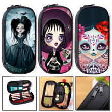 Gothic Cartoon Print Cosmetic Case Pencil Bags Children School Cases Kids Pencil Boxs Women Makeup Bag Boys Girls Stationery Bag 2024 - buy cheap