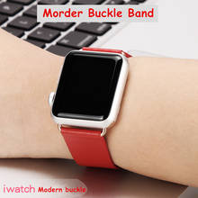 Кожаный ремешок для Apple Watch, современный ремешок с пряжкой iWatch 38 мм 42 мм 3 2 1 38/40 42/44 мм, Браслет Apple Watch 5 4 44 мм 40 мм 2024 - купить недорого