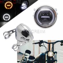 Faro LED para motocicleta, luz diurna DRL de 5,75 ", 6,5", 7 ", para Harley, Honda, Suzuki, Yamaha, Cafe, Racer, Chopper, XS650 2024 - compra barato