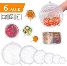 Silicone Stretch Lids Set 6-Pack of Various Sizes Reusable Durable and Expandable Food Storage Covers Fit Various Size and Shape 2024 - buy cheap