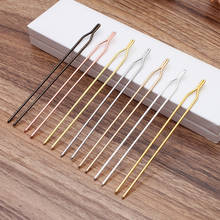 10 pçs/lote 125mm hairpin em branco metal garfo de cabelo artesanal diy hairwear acessórios para o cabelo feminino 2024 - compre barato