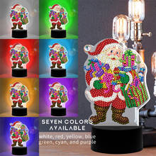 HUACAN 5D DIY алмазная живопись светодиодный светильник специальная форма Рождество Санта-Клаус Снеговик Ночная лампа домашний Рождественский декоративный светильник 2024 - купить недорого