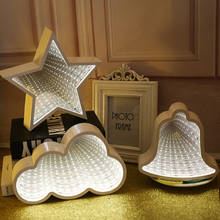 Luz de noche 3D con forma de nube de estrellas para niños, lámpara de túnel de espejo infinito, decoración del hogar, juguete de regalo, novedad 2024 - compra barato