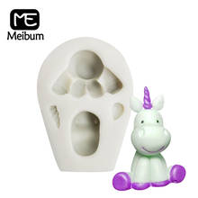 Meibum Unicórnio Forma Ofício Açúcar Fondant Silicone Molde Do Bolo DIY Festa De Aniversário Sobremesa Acessórios de Decoração Molde de Cozimento 2024 - compre barato