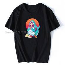 Camiseta de algodão masculina heiwa shark, camiseta fashion de algodão estilo harajuku streetwear dorohedoro ofertas 2024 - compre barato