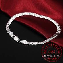 Statement Two Colors 925 Sterling Silver Flat Snake Chain Bracelet For Women Girl Newest Fine Jewelry 2024 - buy cheap