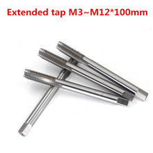 5PCS M3M4M5M6M8M10M12*100 lengthened straight flute wire tapping , high speed steel straight slot machine with screw tap 2024 - buy cheap